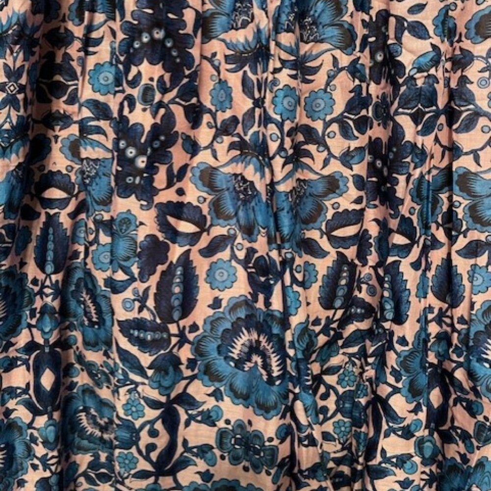 Taylor Retro Pink & Blue Floral Pleated Dress With Pockets Spaghetti Straps - Picture 7 of 16